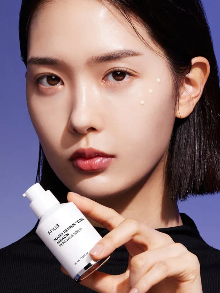 anua nano retinol niacin serum model texture