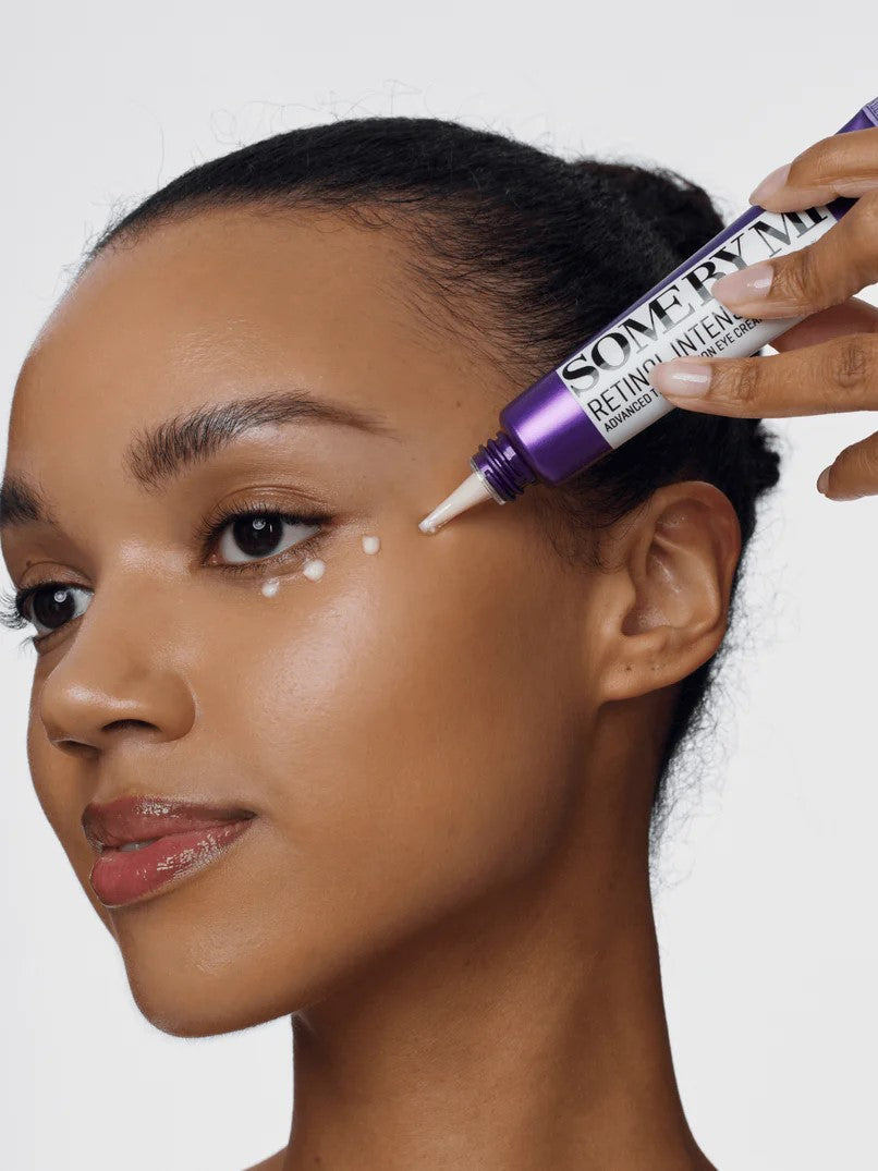 some by mi retinol intense advanced triple action eye cream texture with model