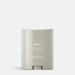Abib Airy Sunstick offering SPF 50+ protection and water resistance, on a light grey background.