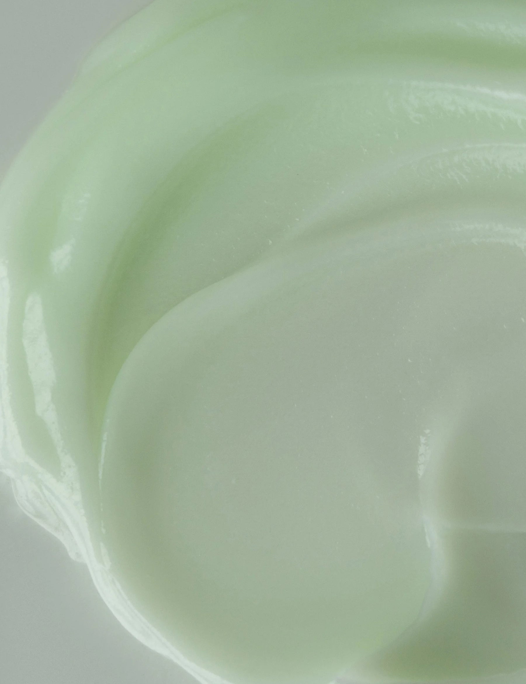 Close-up of the texture of Abib Heartleaf Crème Calming Tube, showing its soft sherbet consistency that melts on contact.