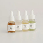 Mini size of the four Beauty of Joseon serums placed together on a neutral background, showcasing the complete collection.