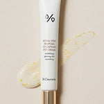 A tube of Dr. Ceuracle Royal Vita Propolis 33 Capsule Eye Cream, showcasing its glossy texture with golden Propolis beads for radiant, anti-aging benefits.
