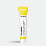 Dr. Jart+ Ceramidin Skin Barrier Moisturizing Cream in a yellow-topped tube is set against a light background. Perfect for dry and sensitive skin.