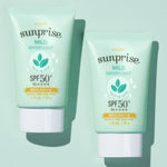 Two tubes of Etude House Sunprise Mild Watery Light Sunscreen SPF 50+ PA++++ displayed against a light green background.