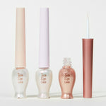 Three bottles of Etude House Tear Eye Liner in different shades, with two closed and one open displaying its brush, arranged against a plain background.