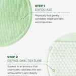 Neogen Dermalogy Green Tea Moist PHA Gauze Peeling Pads feature a dual-sided design: one side gently exfoliates dead skin cells, while the other refines skin texture with a moisturizing essence for smooth, hydrated skin.