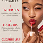 pinate natural bloom lip oil serum red camellia texture
